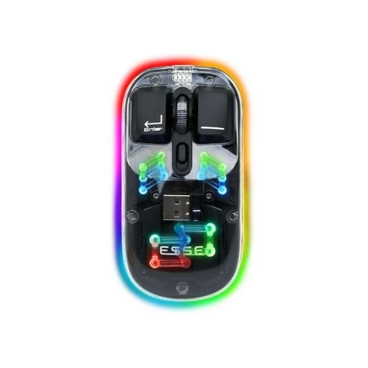 إيسي فأرة لاسلكية شفافة RGB - أسود | EWM-TWRBK2271