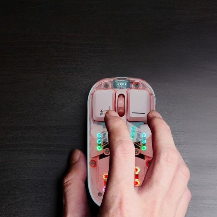 Esse Transparent Wireless RGB Mouse – Pink | EWM-TWRPK2257