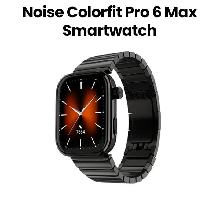 Noise ColorFit Pro 6 Max Smartwatch – Chrome Black | NSW-509-CBLK