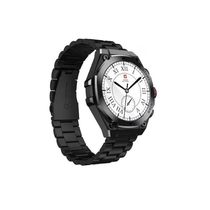 Swiss Military Smart Watch with Black Frame Gun Metal Strap | SM-WCH-DOM6-BLKF-GUNMS