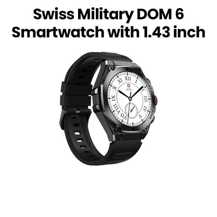 Swiss Military Smart Watch with Silver Frame Silver Metal Strap | SM-WCH-DOM6-SILF-SILMS