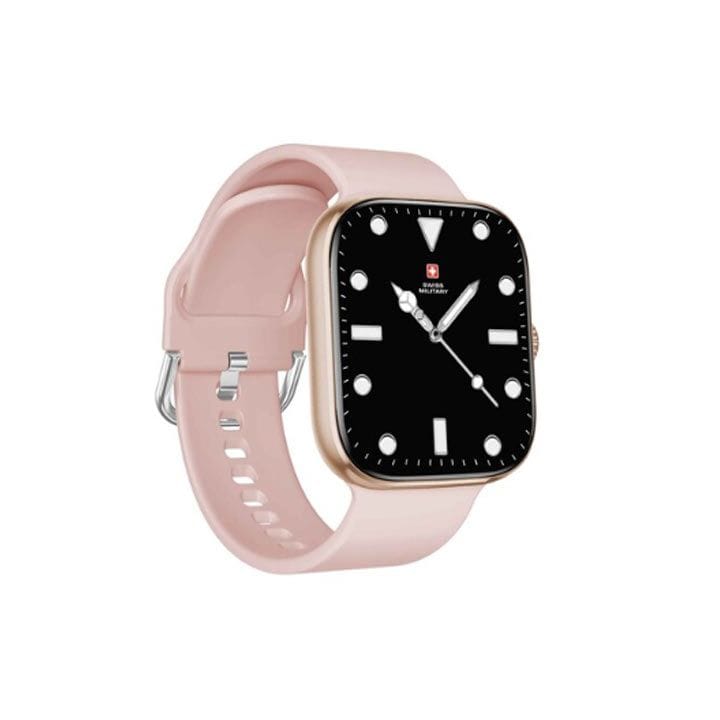 Swiss Military Smartwatch Rosegold Frame with Pink Silicon Strap | SM-WCH-ALPS4-RGLDF-PNKSS