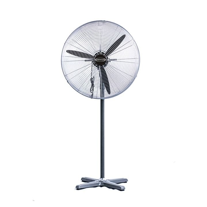 Zenan GG021 Industrial Stand Fan 30 Inch, 2M British Plug Cable, Mixed Metal Cross Base - Black - ZIF-30SF