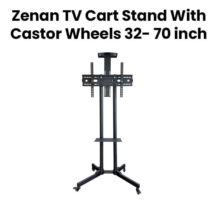 زينان حامل تلفزيون بعجلات دوارة - أسود ‏|‏ ZTS-CD800S