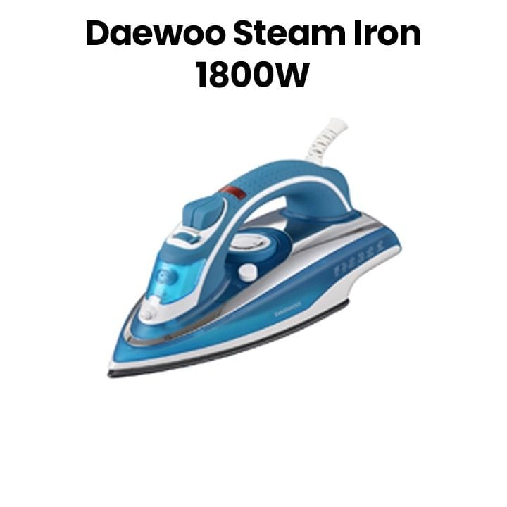 Daewoo Steam Iron Ceramic Soleplate 310ml Water Tank 1800W | Blue | DSI2020