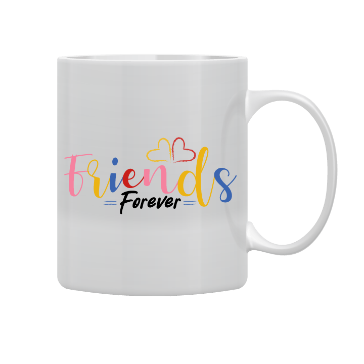 White Mug Printed in Friends Forever