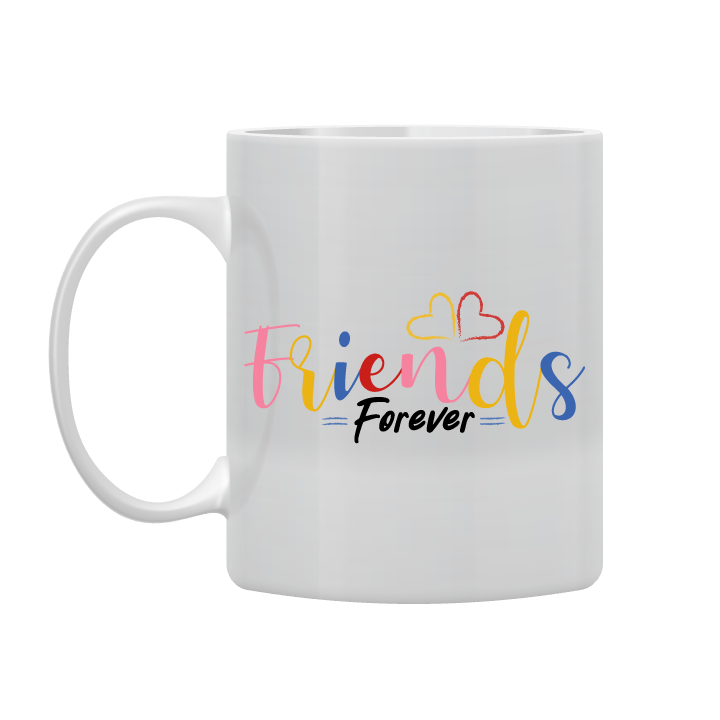 White Mug Printed in Friends Forever