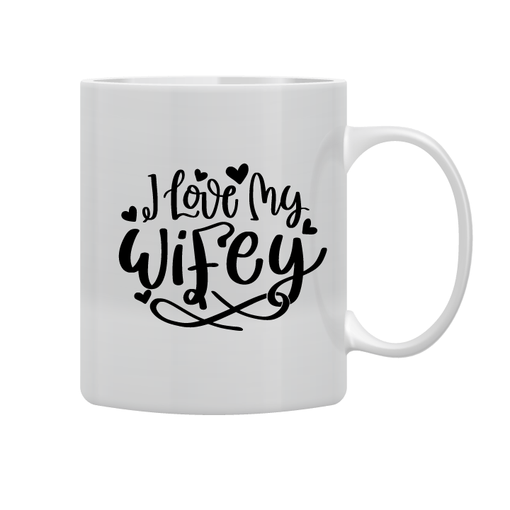 White Mug Printed in To My Wife