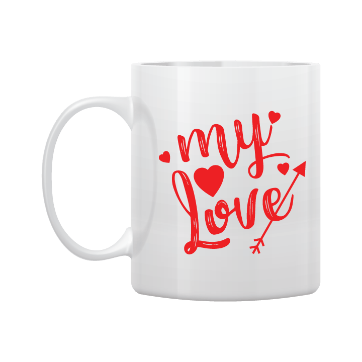 White Mug Printed in Red Everlasting Love