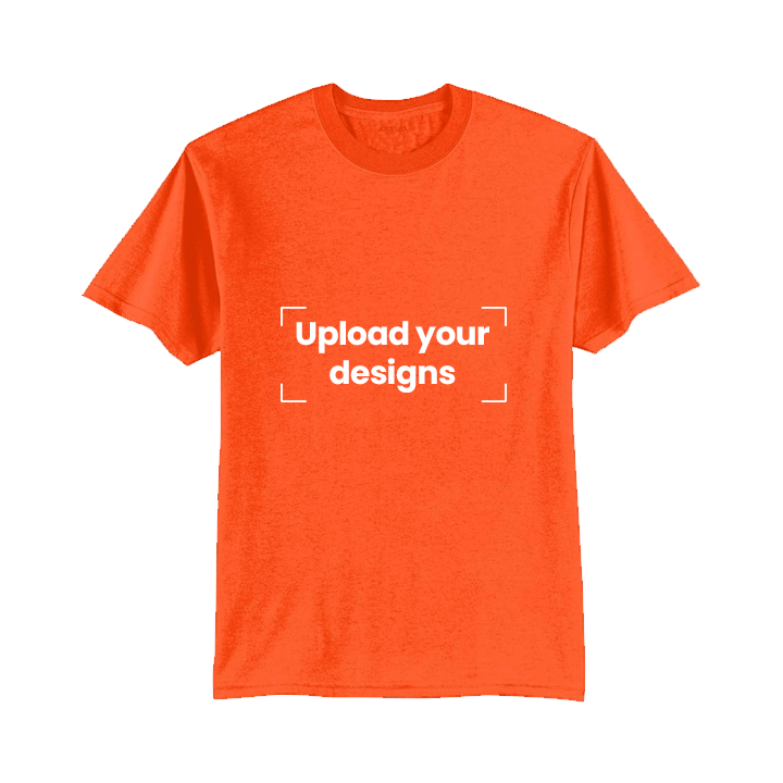 Orange T-Shirt Printed with Your Personalized Design - S