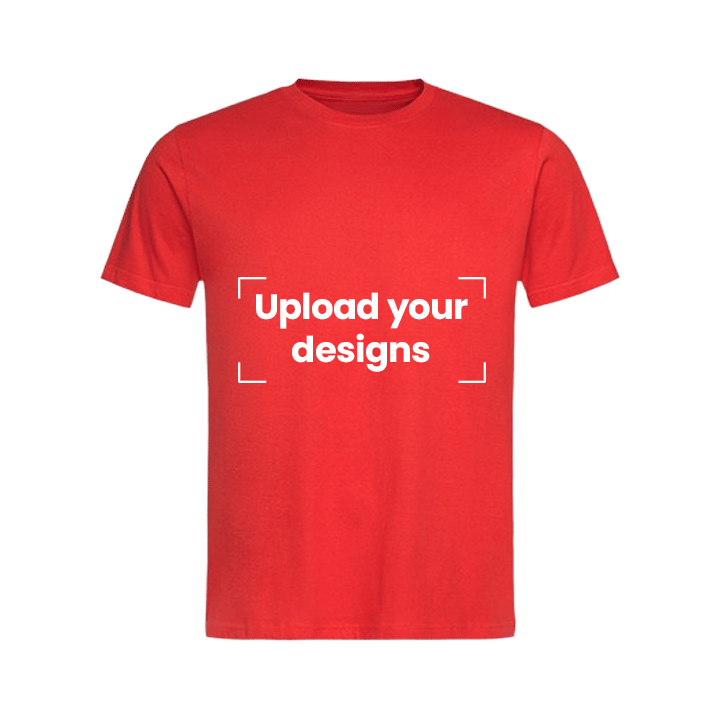 Red T-Shirt Printed With Your Personalized Design-L