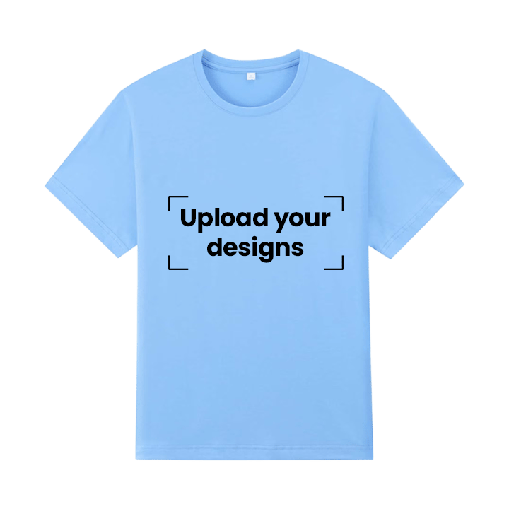 Sky Blue T-Shirt Printed With Your Personalized Design-S