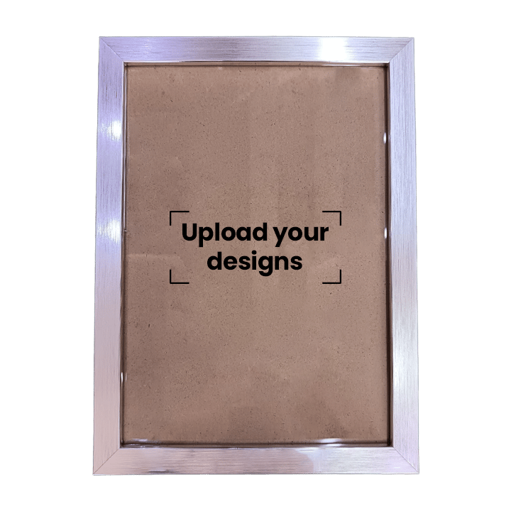 A4 Photo Frame Printed with Your Personalized Design - Silver Metallic