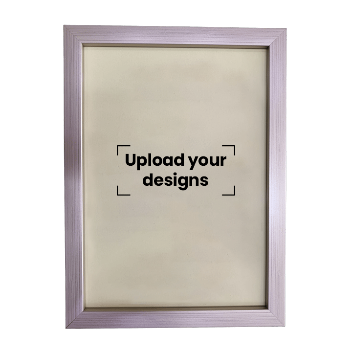 A3 Photo Frame Printed with Your Personalized Design - Grey Metallic