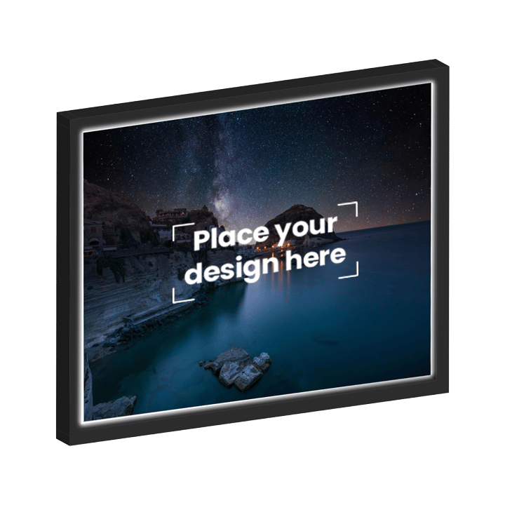 A4 Photo Lighted Frame Printed with Your Personalized Design - Black