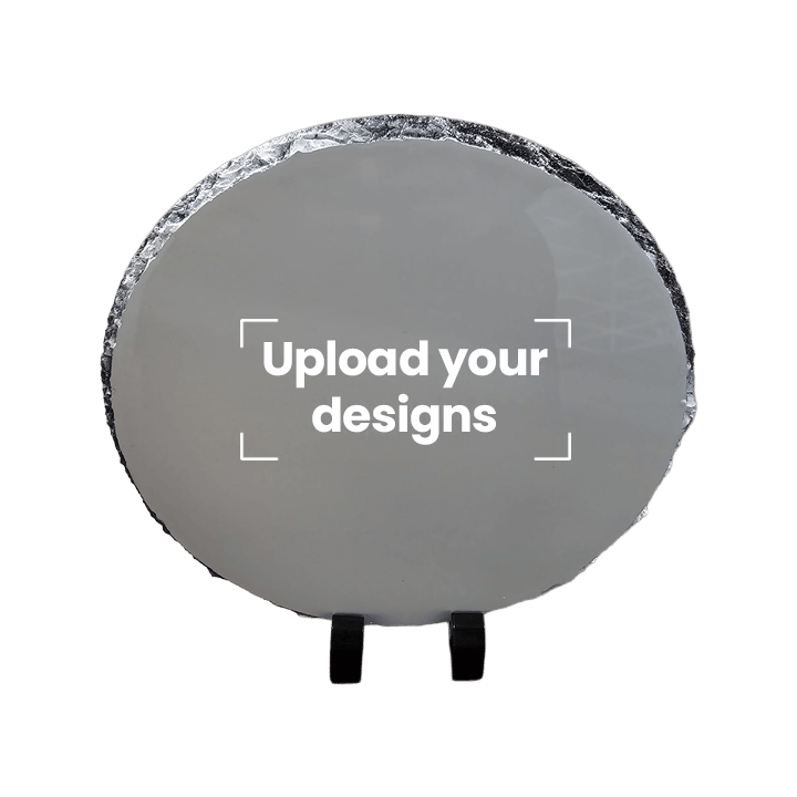 Black Photo Rock Printed with Your Personalized Design - Round