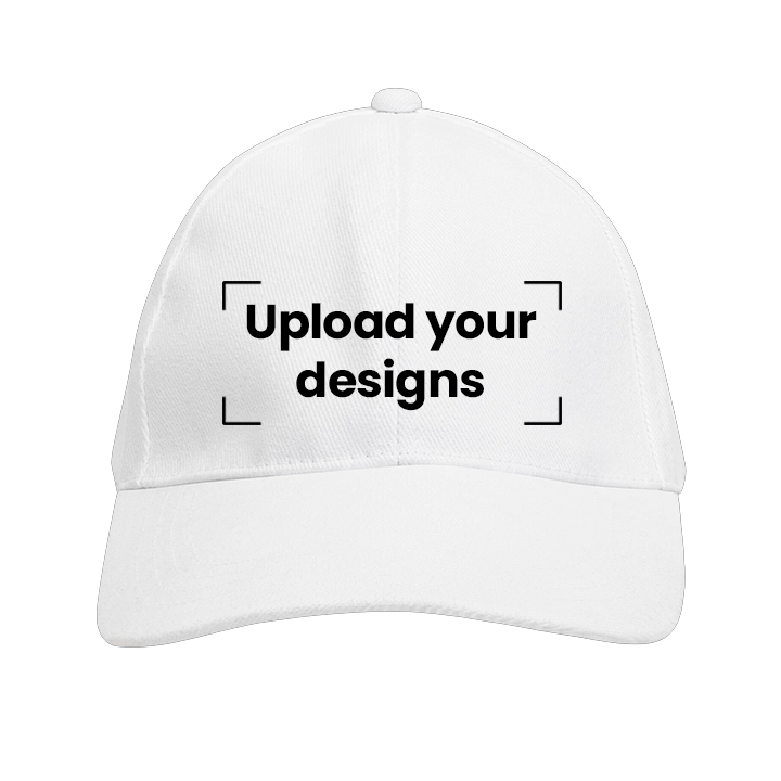 قبعة قطنية مطرزة بتصميمك الشخصي – أبيض