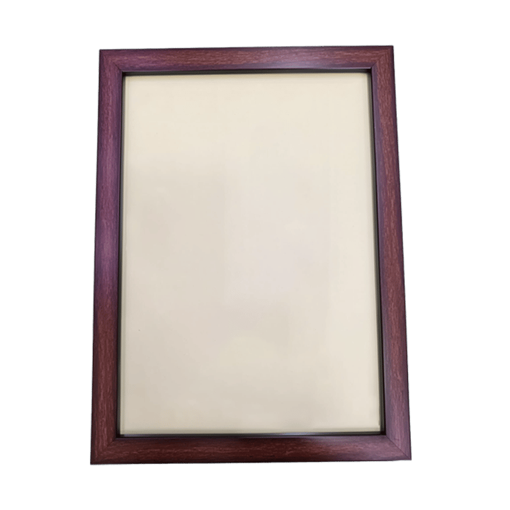 مجموعة إطار صورة A4 (إطار جوز داكن مخصص، زهور، بالون، وشوكولاتة)