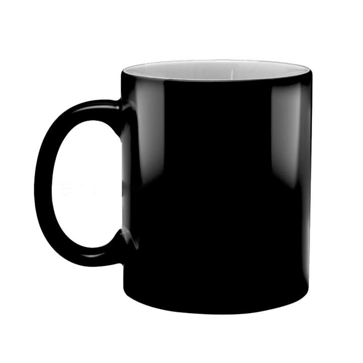 Magic Mug Bundle (Personalized Glossy Black Magic Mug, Flowers, Balloon & Chocolate)