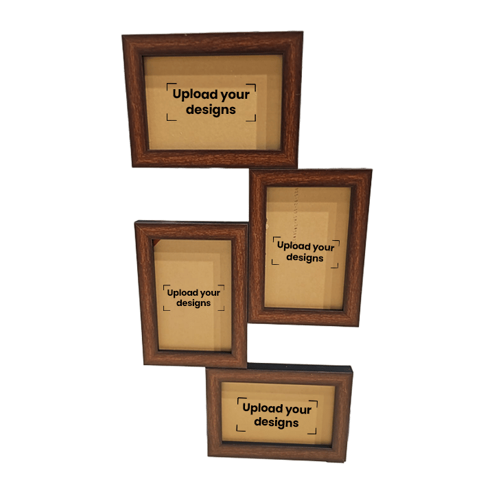 إطار صورة 4x6 مطبوع بتصميمك الشخصي - بني كولاج