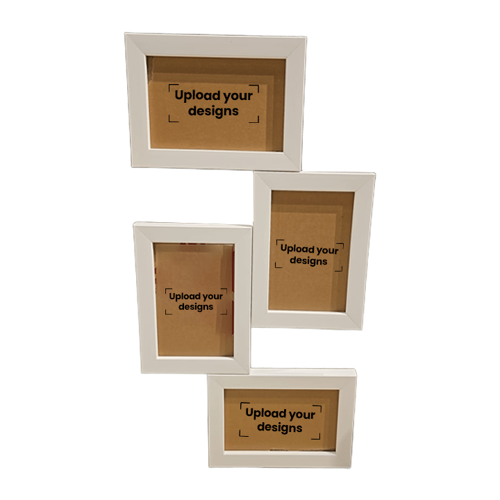 4x6 Photo Frame Printed with Your Personalized Design - White Collage