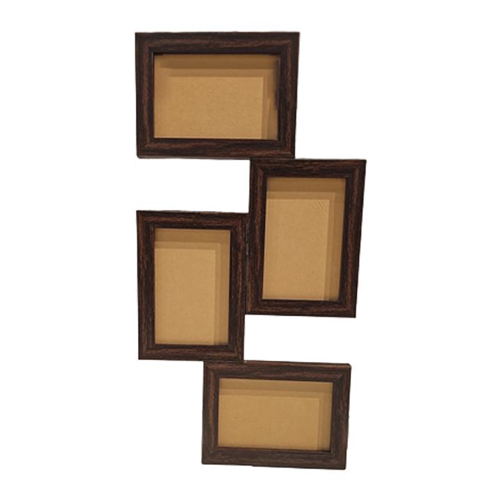4x6 Photo Frame Printed with Your Personalized Design - Dark Walnut Collage