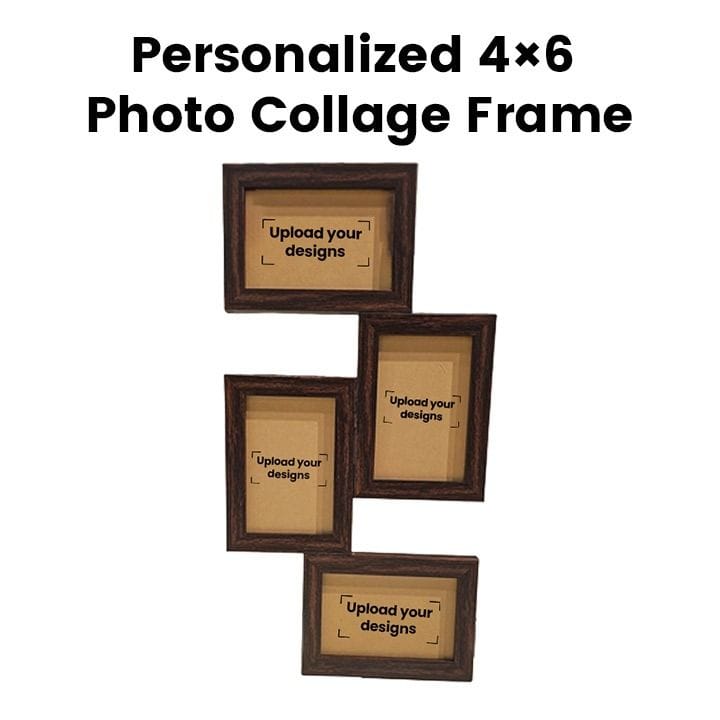 Jumbo Print Personalized 4×6 Photo Collage Frame, Dark Walnut