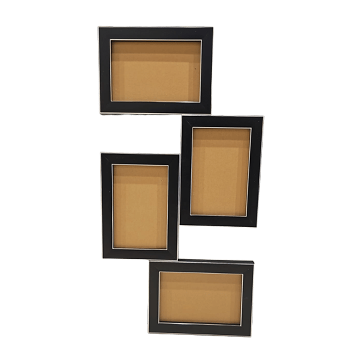 4x6 Photo Frame Printed with Your Personalized Design - Black & Silver Collage
