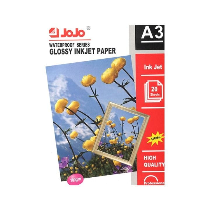 Jumbo Print Jojo A3 Glossy Photo Paper 200gsm Waterproof, White