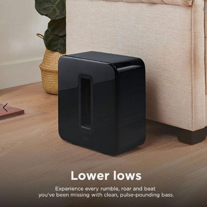 Sonos Sub Gen 4 Premium Wireless Subwoofer, Seamless Wireless Connectivity, Versatile Design, Trueplay Sound Optimization - Black - SUBG4UK1BLK