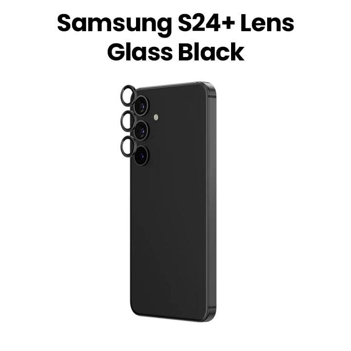 Amazingthing Camera Lens Protector for Samsung S24+ – Black | S24PCAMBGLA