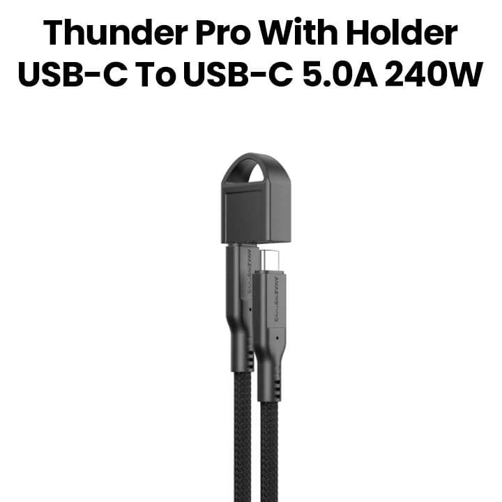 Amazingthing Thunder Pro USB-C to USB-C 240W Charging Cable 20cm – Black | THC0.2MBK
