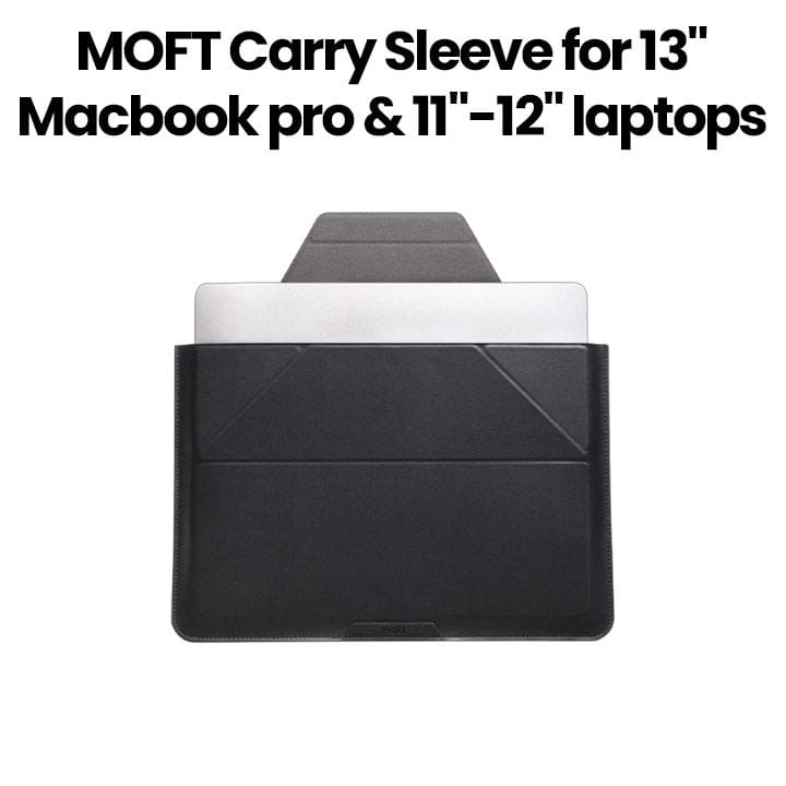 Moft Carry Sleeve for 13" MacBook Pro and 11"-12" Laptops | Black | MB002-1-13A-BK