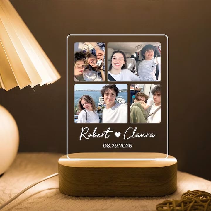  6 x 8 Acrylic Photo Frame Printed with Your Personalized Design - Portrait