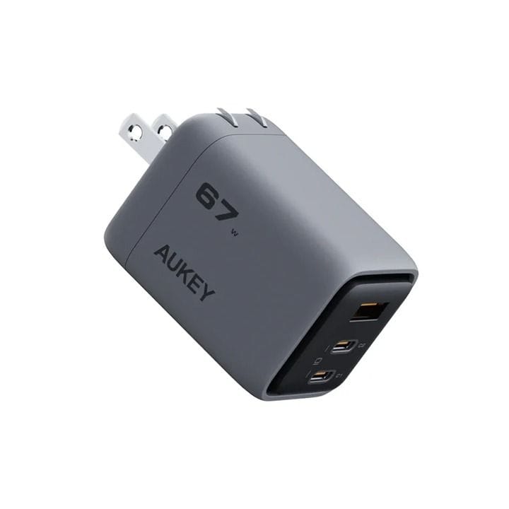 أوكي شاحن حائط PD 67W بتقنية GaN USB-C - رمادي | PA-C3