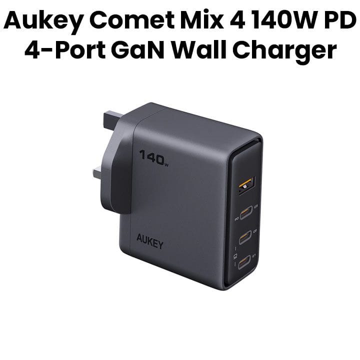 أوكي شاحن حائط Mix 4 PD 140W بأربع منافذ مع PPS للابتوب والموبايل - رمادي | PA-C6