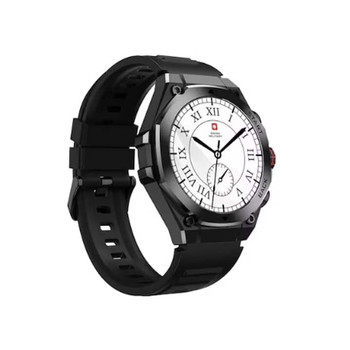 Swiss Military Smart Watch with Black Frame & Black Silicon Strap | SM-WCH-DOM6-BLKF-BLKSS
