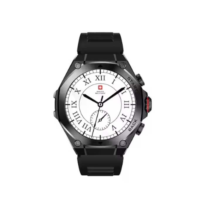 Swiss Military Smart Watch with Black Frame & Black Silicon Strap | SM-WCH-DOM6-BLKF-BLKSS