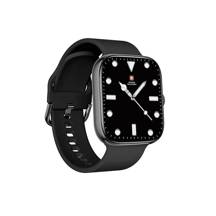 Swiss Military Smart Watch with Black Frame & Black Silicon Strap | SM-WCH-ALPS4-BLKF-BLKSS