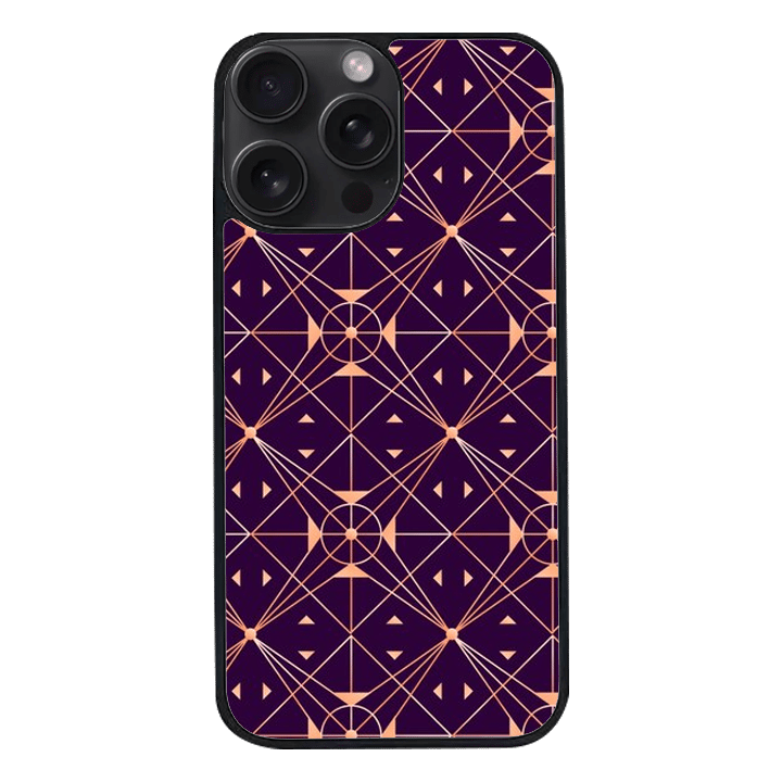 iPhone 15 Pro Max Black Case  Printed With Gradient Art Deco Pattern