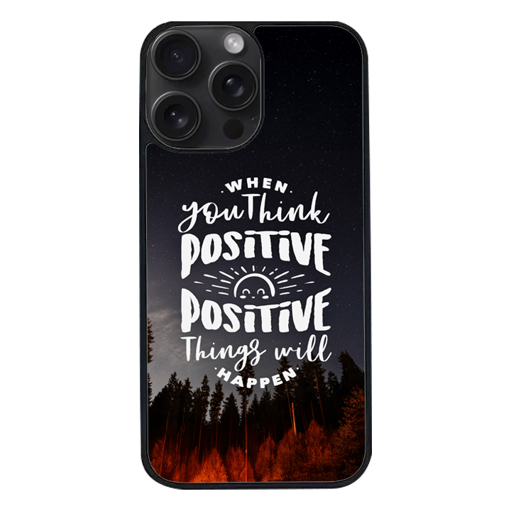 iPhone 15 Pro Max Black Case  Printed With Positive Lettering With Photo