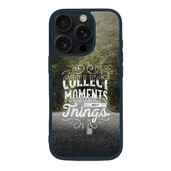 iPhone 16 Pro Max Black Case  Printed With Travel Lettering Background With Photo