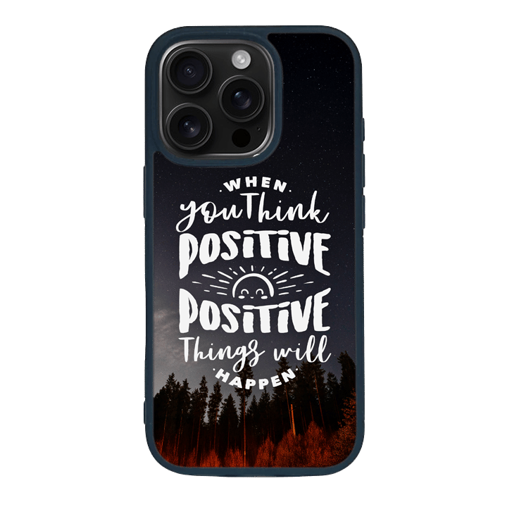iPhone 16 Pro Black Case  Printed With Positive Lettering With Photo