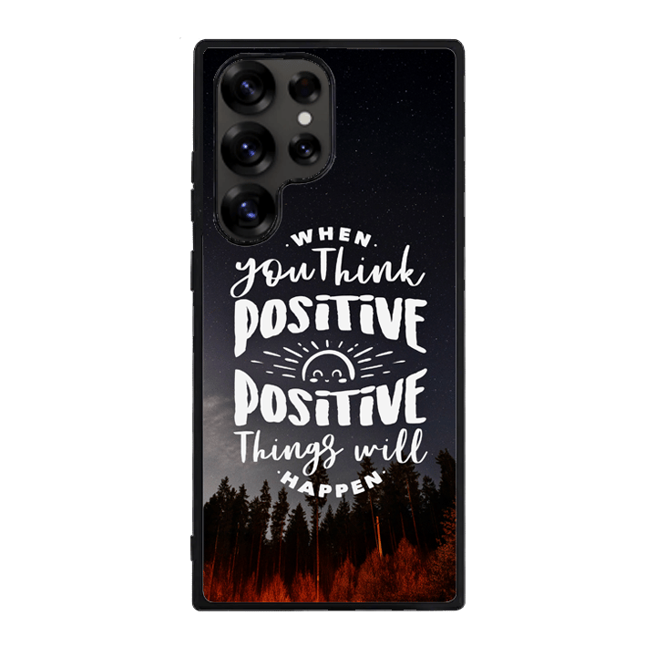 Samsung S25 Ultra Black Case  Printed With Positive Lettering With Photo