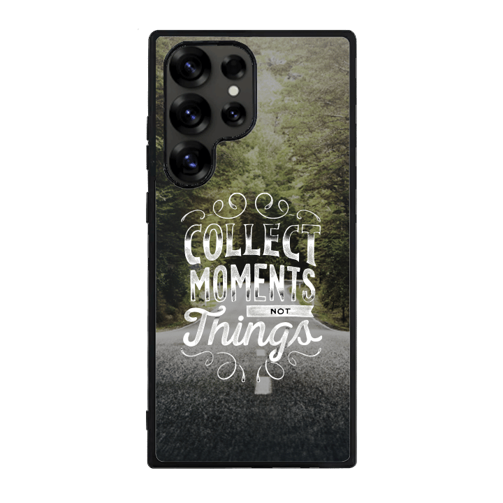 Samsung S25 Ultra Black Case  Printed With Travel Lettering Background With Photo