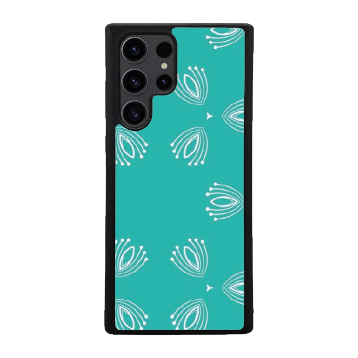 Samsung S24 Ultra Black Case  Printed With Nice Blue Background With White Pattern
