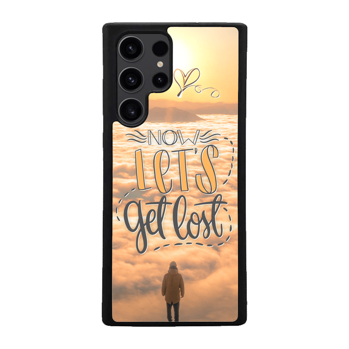 Samsung S24 Ultra Black Case  Printed With Travel Lettering With Quote And Image