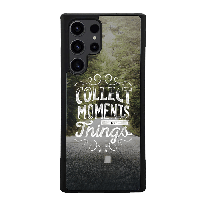 Samsung S24 Ultra Black Case  Printed With Travel Lettering Background With Photo