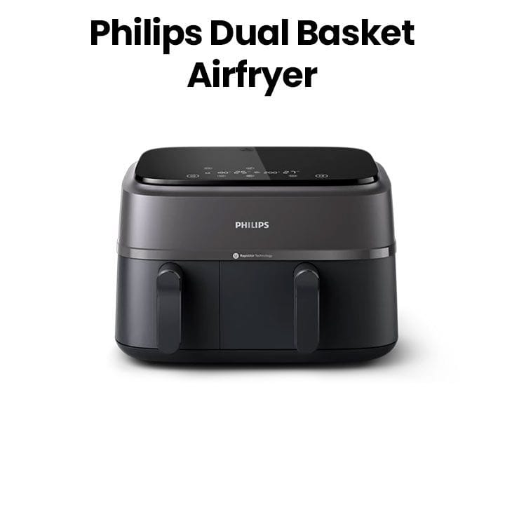 Philips Series  3000 Dual Airfryer 2-Basket Cooking 9.0L | Black | NA350/00
