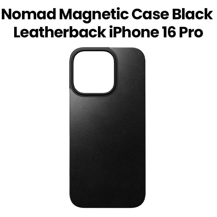 Buy Nomad Magnetic Leatherback for iPhone 16 Pro | Black Horween